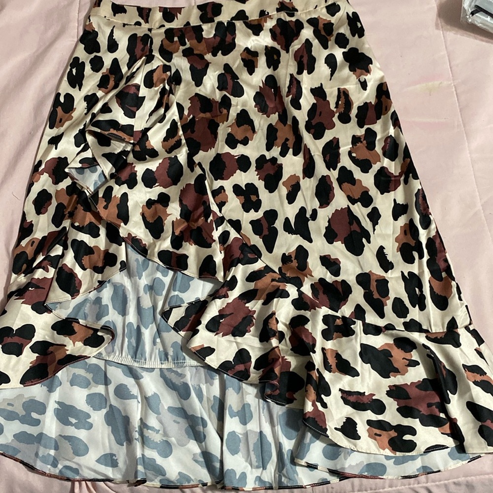 Satin salsa skirt leopard